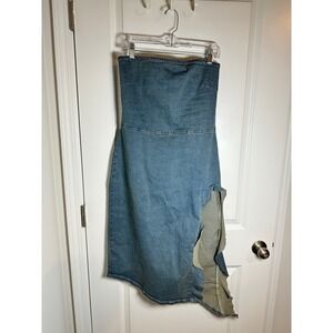 Bershka Denim Strapless Mini Dress, Blue‎ Jean, Party Cocktail, Women's
